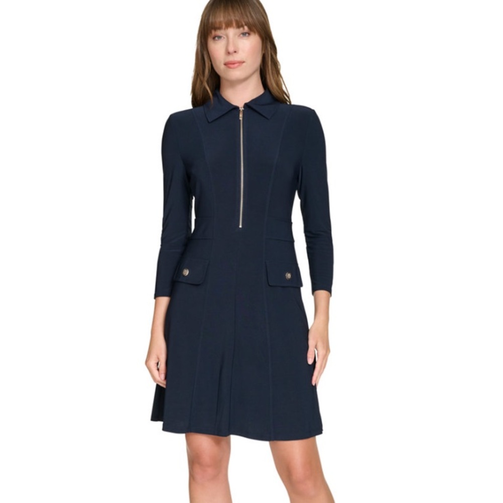 Tommy Hilfiger Navy Blue Dress with Zipper Detail